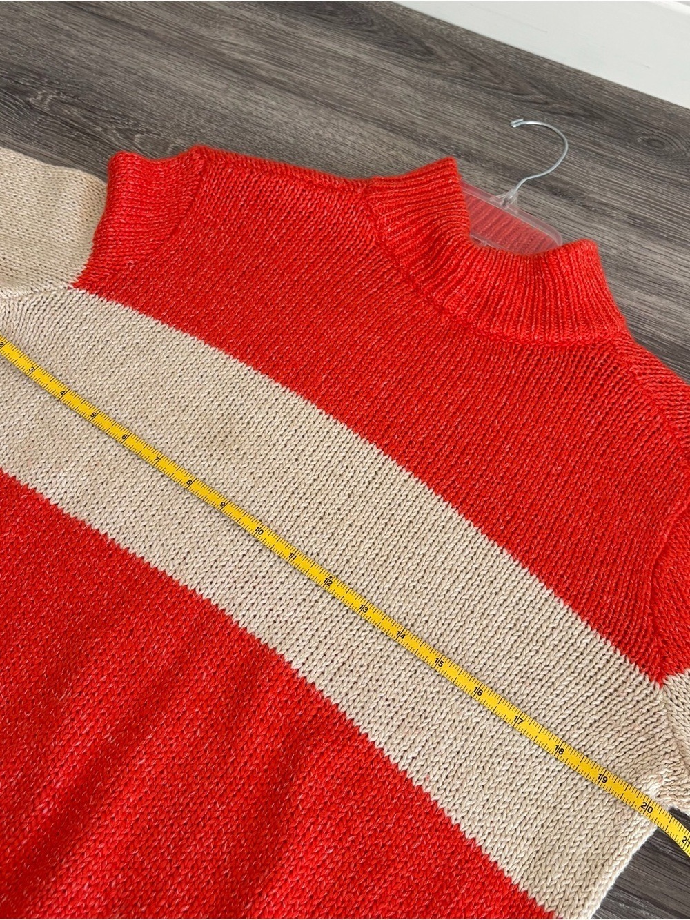 aerie Red and Cream Striped Turtleneck Sweater Size XS - Picture 6 of 6